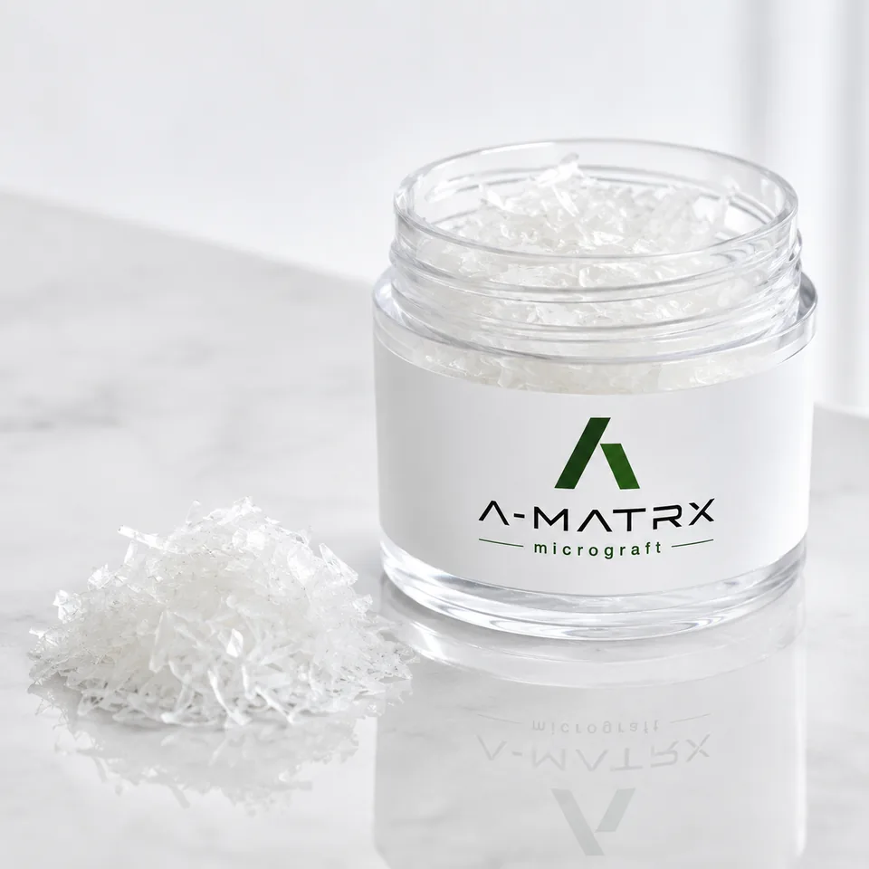 A-MATRX Micrograft jar with dehydrated human placental tissue matrix